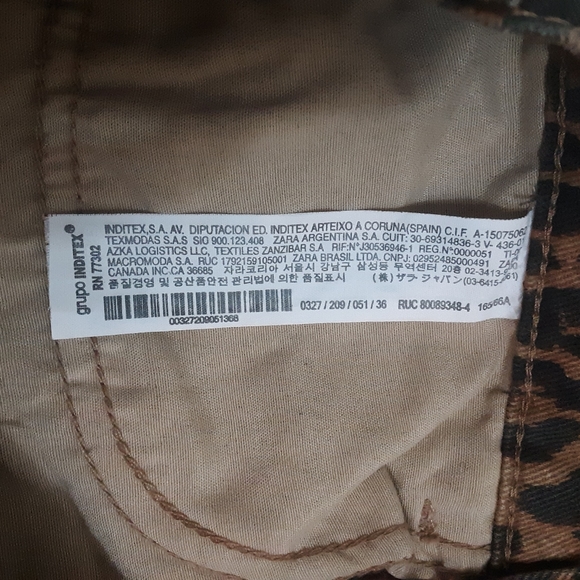 ZARA trf Leopard Print High Waisted Skinny Jeans - Picture 6 of 8